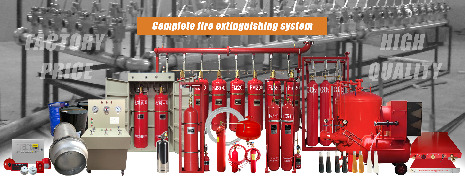 Qualidade Sistema de supressão do fogo FM200 fábrica